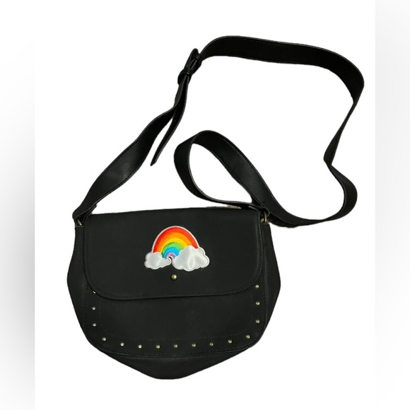 Handbags - Black purse w/rainbow patch